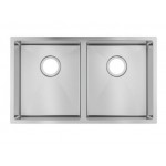 Stainless Steel Handmade Double Bowls Top/Undermount Kitchen/Laundry Sink 770x450x215mm